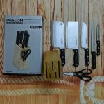 Bộ Dao Kéo 7 Món DESLON (Thương hiệu Pháp) - 7 Trong - Tặng Kèm Đế Cài Dao Gỗ Cao Cấp
