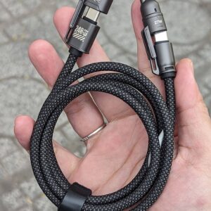 Dây Sạc 4 Trong 1 PT 240W Thiết Kế Chốt Đầu Kim Loại, Chất Dù Siêu Bền