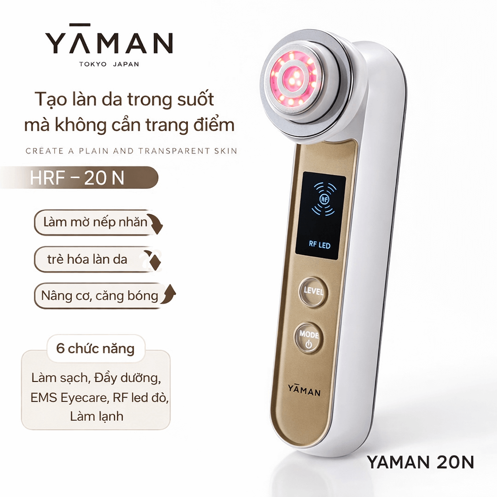 Máy Massage Chăm Sóc Da Mặt Yaman Led Plus EX HRF 20N - Made in Japan