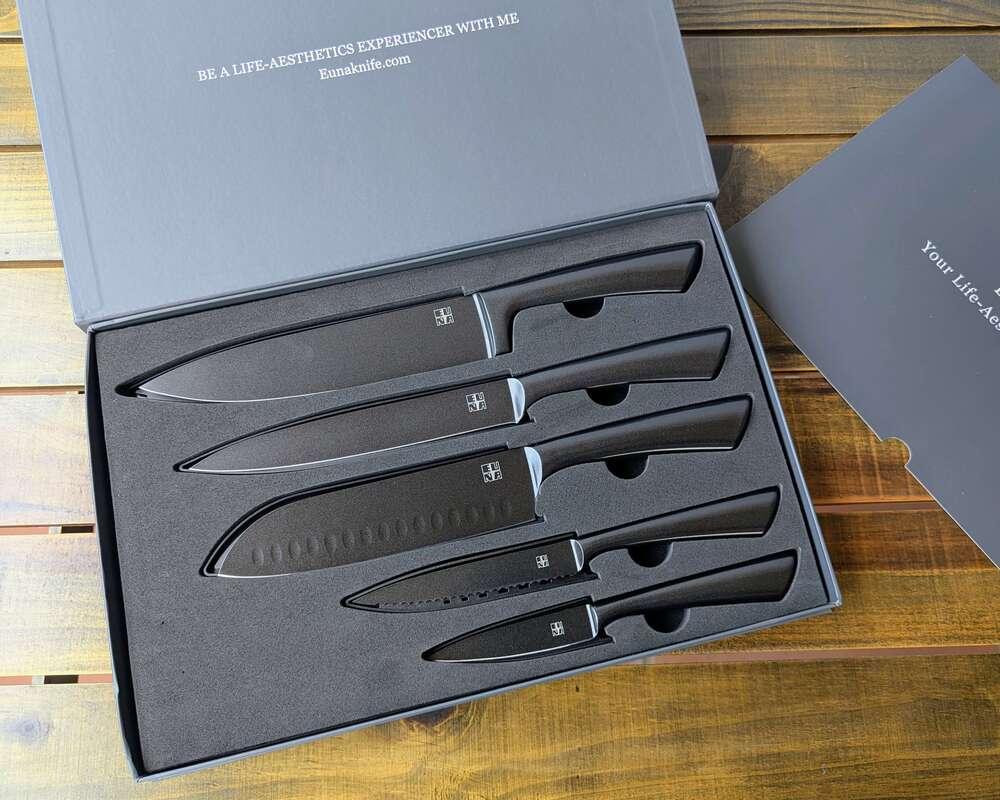 Bộ 5 Dao Siêu Sắc Nhà Bếp EUNA Chuyên Nghiệp (hàng Amazon) Cao Cấp Full Box Kèm Bao Đựng Dao - Ảnh 3